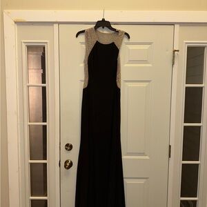 Elegant Black and Silver Evening Gown